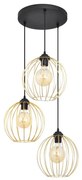 Luster na lanku MERCURE 3xE27/15W/230V zlatá/čierna