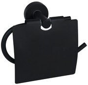 BISK Erga FOR YOU, držiak toaletného papiera s vekom, čierna matná, ERG-08256