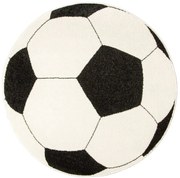 Koberec Weliro futbalová lopta, čierny / krémový