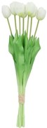 Kytica 7ks bielych realistických tulipánov Tulips - 43cm