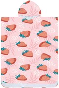 Plážové pončo STRAWBERRIES ružové 80x145 cm