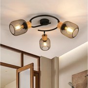 Brilagi - Bodové svietidlo BASKLITE 3xE27/15W/230V drevo/čierne