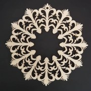 AMADEA Drevená ozdoba kvetinový ornament 10 cm