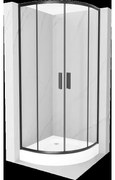 Mexen Rio polkruhová sprchová kabína 70 x 70 cm, transparentnéné, čierna + závesný bidet Rio, biela- 863-070-070-70-00-4710