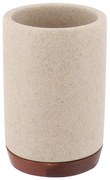 Kúpeľňový pohár Vegar, béžová/s drevenými prvkami,