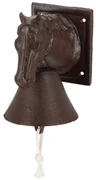 Záhradný zvonček Horse, 18,5x12 cm, liatina, hnedá