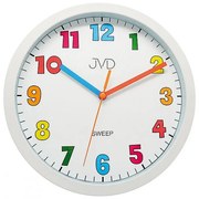 Farebné nástenné hodiny JVD HA46.3 (25 cm) – tichý chod a hravý dizajn