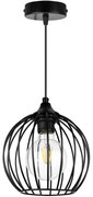 Závesné svietidlo Toronto, 1x čierne drôtené tienidlo
