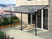Pergola 557 x 305 cm (čierna + transparentná polykarbonát)