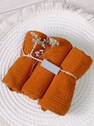 Mušelínové plienky 3D sada, 70x70 cm, Baby Nellys - tehlová 70 x70