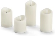 Sviečky z pravého vosku s LED, 4 ks, krémové