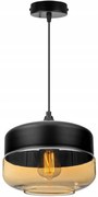 Závesné svietidlo Oslo 3, 1x čierne/medové sklenené tienidlo