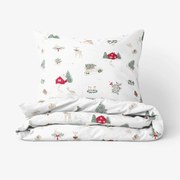 Goldea vianočné bavlnené posteľné obliečky - tradičné vianoce 140 x 200 a 70 x 90 cm