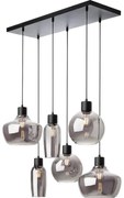 Redo 01-4047 - Luster na lanku ATLANTIS 6xE27/42W/230V čierna
