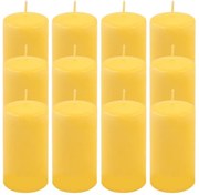 Sada stĺpových sviečok, 11,5 cm, Ø 6 cm, žltá, 12 ks