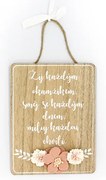 Nekupto Dřevěná cedulka s květinou Žij každým okamžikem