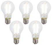 Sada 5 inteligentných stmievateľných LED žiaroviek E27 A60 číra 7W 806 lm 2700-6500K