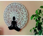 Mandala 3D obraz na stenu Buddha mandala farebné prevedenie I SENTOP PR0362 3D Paywood