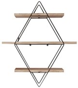 Nástenná polica Prizma smrek/čierna