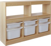 Organizér s úložnými boxami, dub/biela, TRIVIX