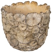 Šedý zdobený kvetináč M - Ø 14*13 cm