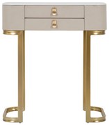 Béžový/v zlatej farbe konzolový stolík s doskou v dekore mramoru 40x70 cm Beauty – Mauro Ferretti