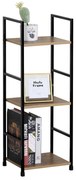 Industriálny regál s 3 policami Autronic GD-213 OAK – dub/čierna, 81 cm