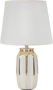 Biela/v zlatej farbe keramická stolová lampa s textilným tienidlom (výška 40,5 cm) Cassy – Mauro Ferretti