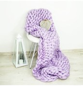 Pletená deka fialová 120 x 150 cm EMI