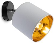 Bodové svietidlo Gama, 1x sivé textilné tienidlo, (možnosť polohovania)