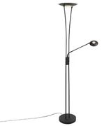 Moderná stojaca lampa čierna vrátane LED s čítacím ramenom - Ibiza
