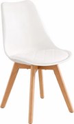 Set štyroch jedálenských stoličiek KDCB35888WD01 (4 ks) biele / hnedé nohy