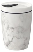 Sivo-biely porcelánový cestovný hrnček Villeroy &amp; Boch Like To Go, 290 ml
