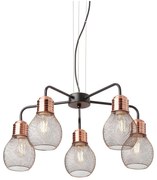 Redo 01-1580 - Luster na lanku EDISON 5xE27/42W/230V priemer 53 cm čierna/medená