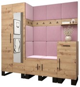Predsieňová zostava Amanda 13 (dub artisan + ružová). Vlastná spoľahlivá doprava až k Vám domov. 1085966