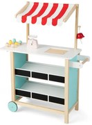 Detský drevený vozík na zmrzlinu pre deti s policami na potraviny Obchod s hračkami pre batoľatá