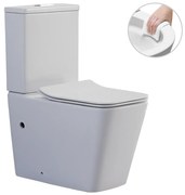 CERANO - WC kombi Bruno, Rimless + UF sedátko - biela lesklá, CER-CER-538765