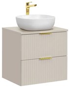 Závěsná skříňka Adele Cashmere Smile s deskou a umyvadlem 60 cm kašmírová/bílá