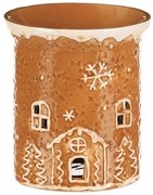 Keramická aróma lampa perníkový domček, hnedá