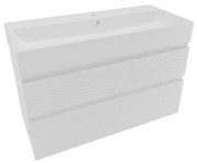 Kúpeľňová skrinka 2 zásuvky s umývadlom Naturel Savona 98x53x44,8 cm biely lesk SAVONA2100BISAT