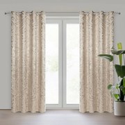 ZATEMŇOVACÍ ZÁVES NA KRÚŽKOCH MILENA 140X250 CM LISTY