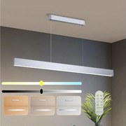 Brilagi-LED Stmievateľný luster SLEEKLINE SMART LED/40W/230V Wi‑Fi Tuya, strieborný s diaľkovým ovládaním