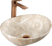 Rea Sofia Savana Mat, umývadlo na dosku 410x345x150 mm, imitácia kameňa, REA-U6361