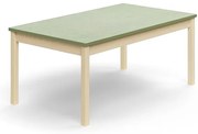Stôl DECIBEL, 1400x800x590 mm, akustické linoleum, breza/zelenošedá