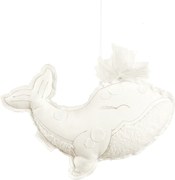 Závesná dekorácia veľryba vanilka 40x25x8cm