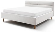 Svetlosivá čalúnená dvojlôžková posteľ s úložným priestorom s roštom 180x200 cm Lotte – Meise Möbel