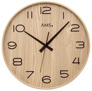 Dizajnové drevené hodiny AMS 5522 riadené rádiovým signálom – 40 cm