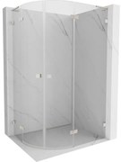 Mexen Lunar, L pravý polkruhový sprchový kút 80 x 70 cm, 8mm číre sklo, oceľový profil, 833L-080P-070L-97-00