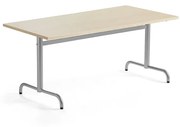 Stôl PLURAL, 1600x800x600 mm, HPL - breza, strieborná