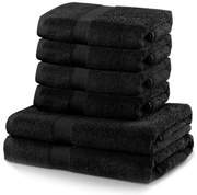 Set 2 čiernych osušiek a 4 uterákov DecoKing Marina
